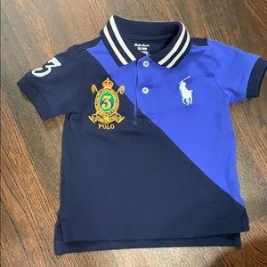 Blue short sleeve Ralph Lauren Polo collar shirt